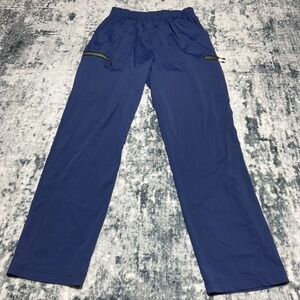 Little Donkey Andy Women's XL Navy Blue Cargo Pants Elastic Waist Zip Pockets